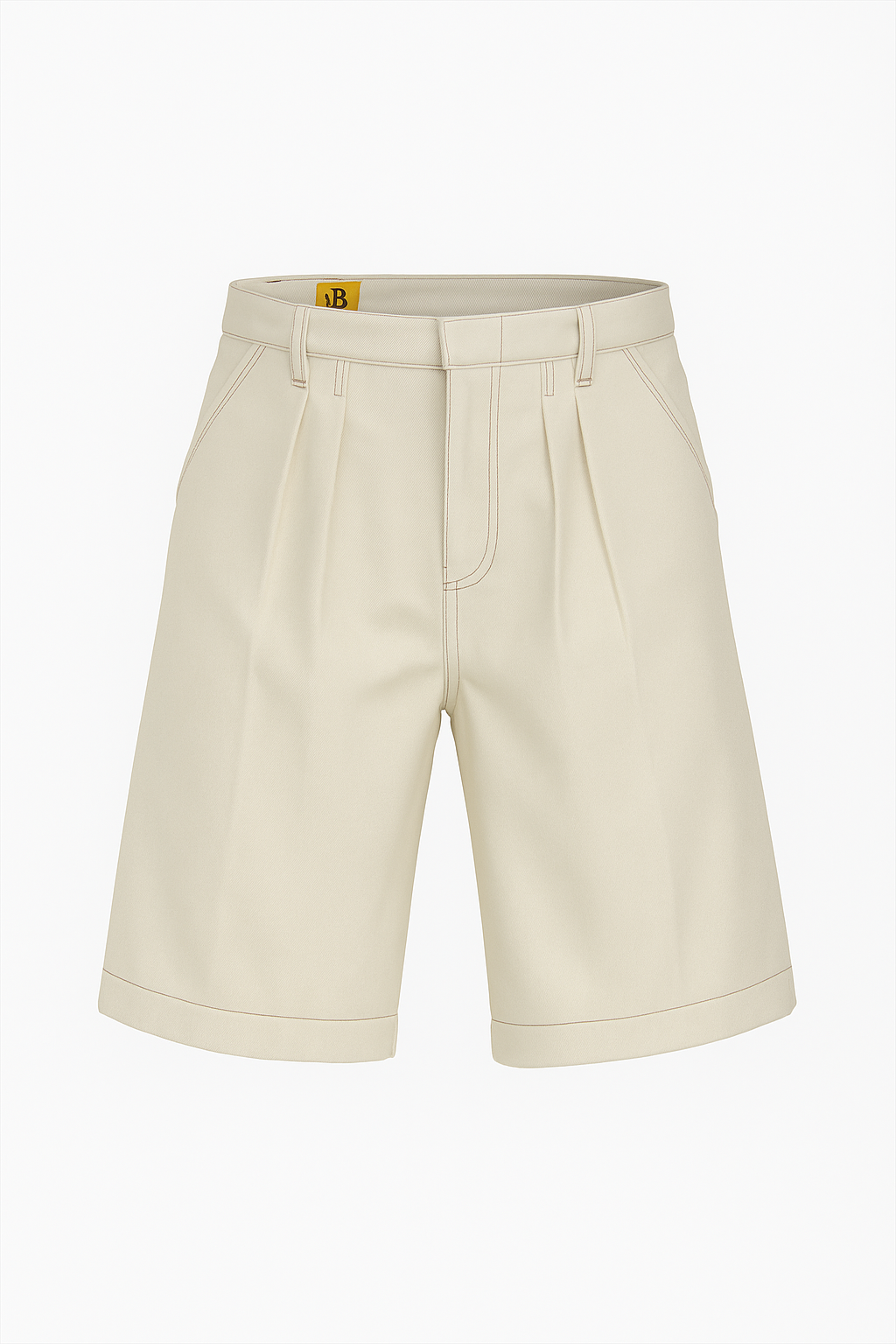 Pleated off white denim jorts