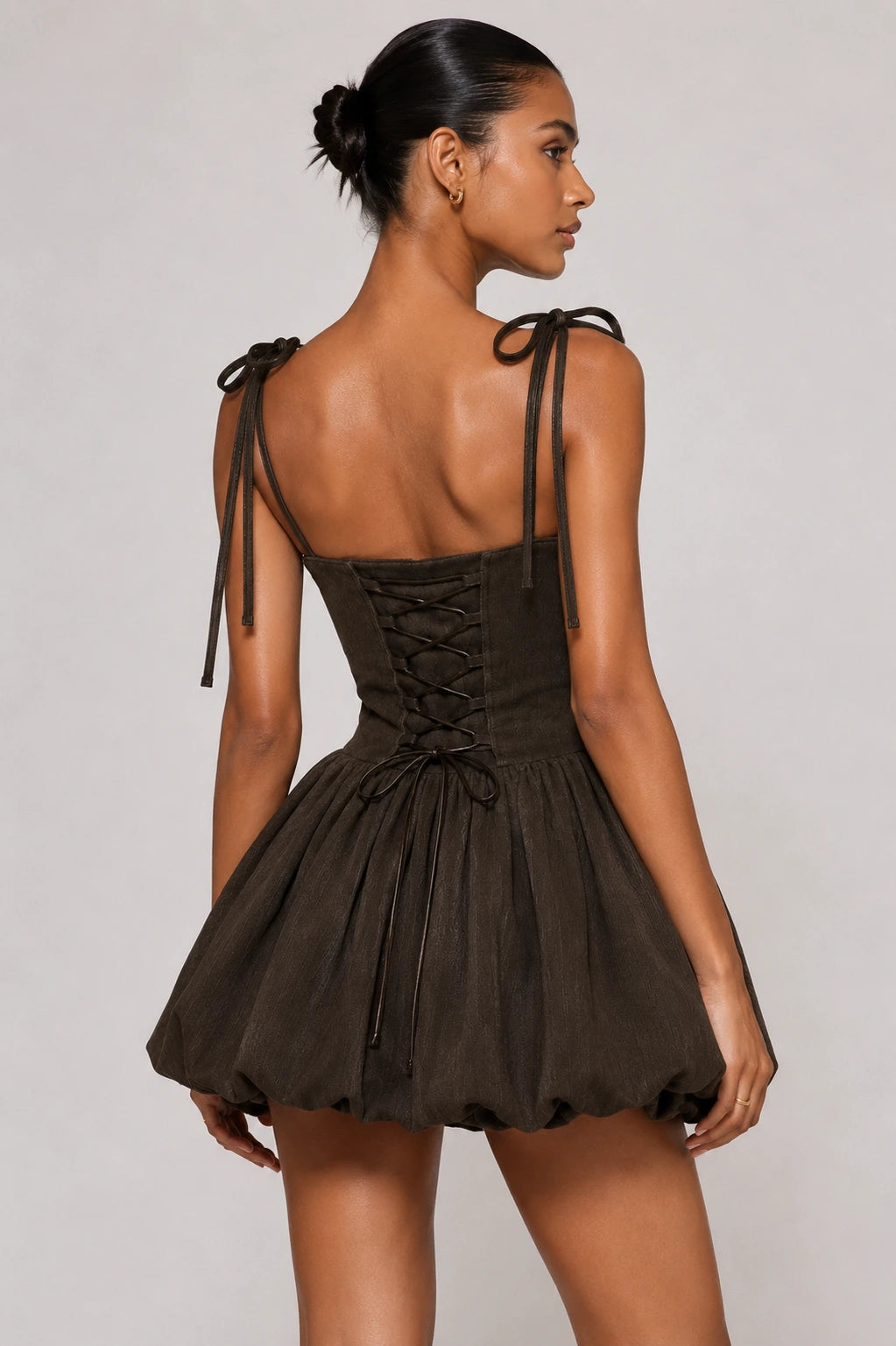 Cocoa bubble corset dress (mto)