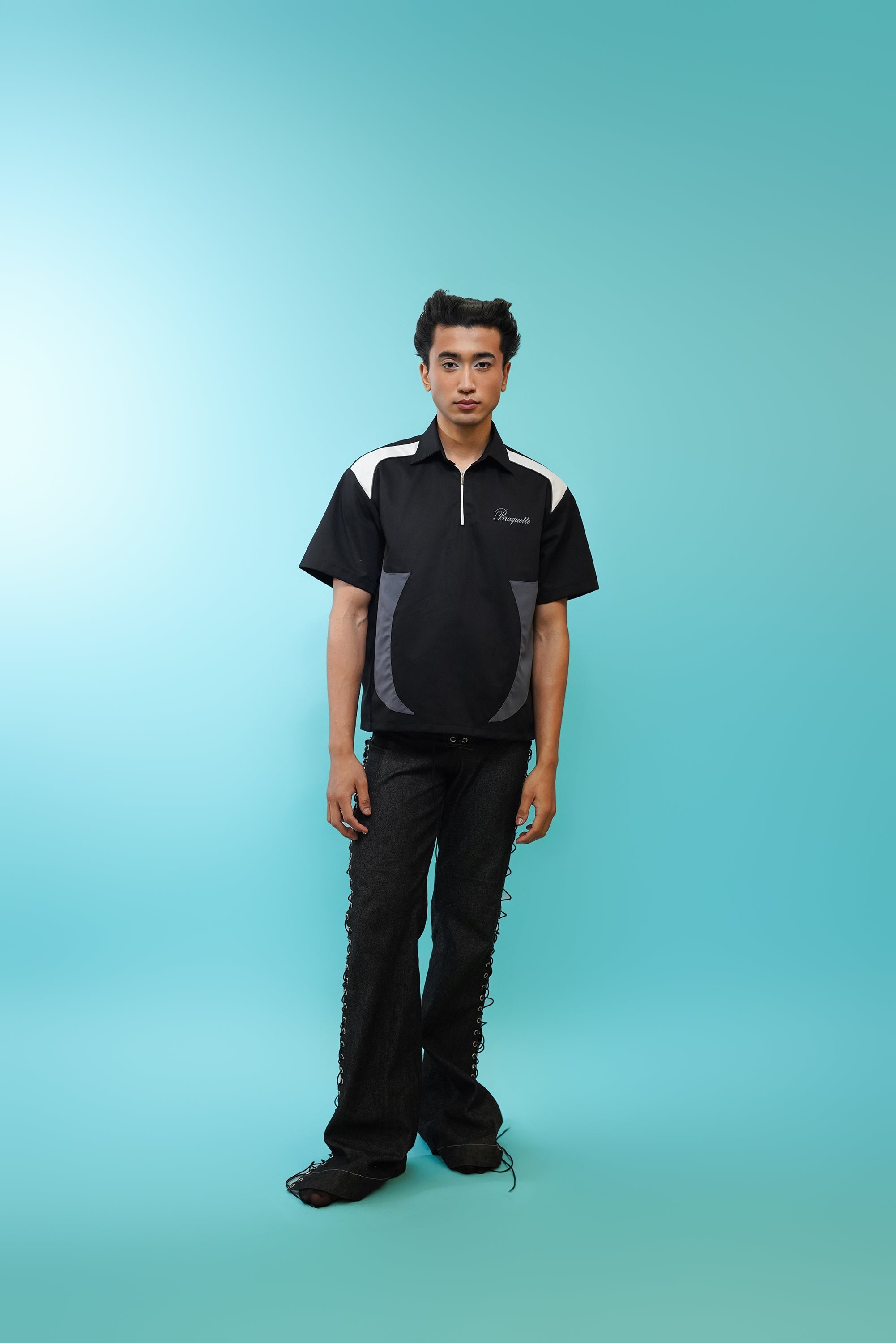 Resilient black ZIP tee