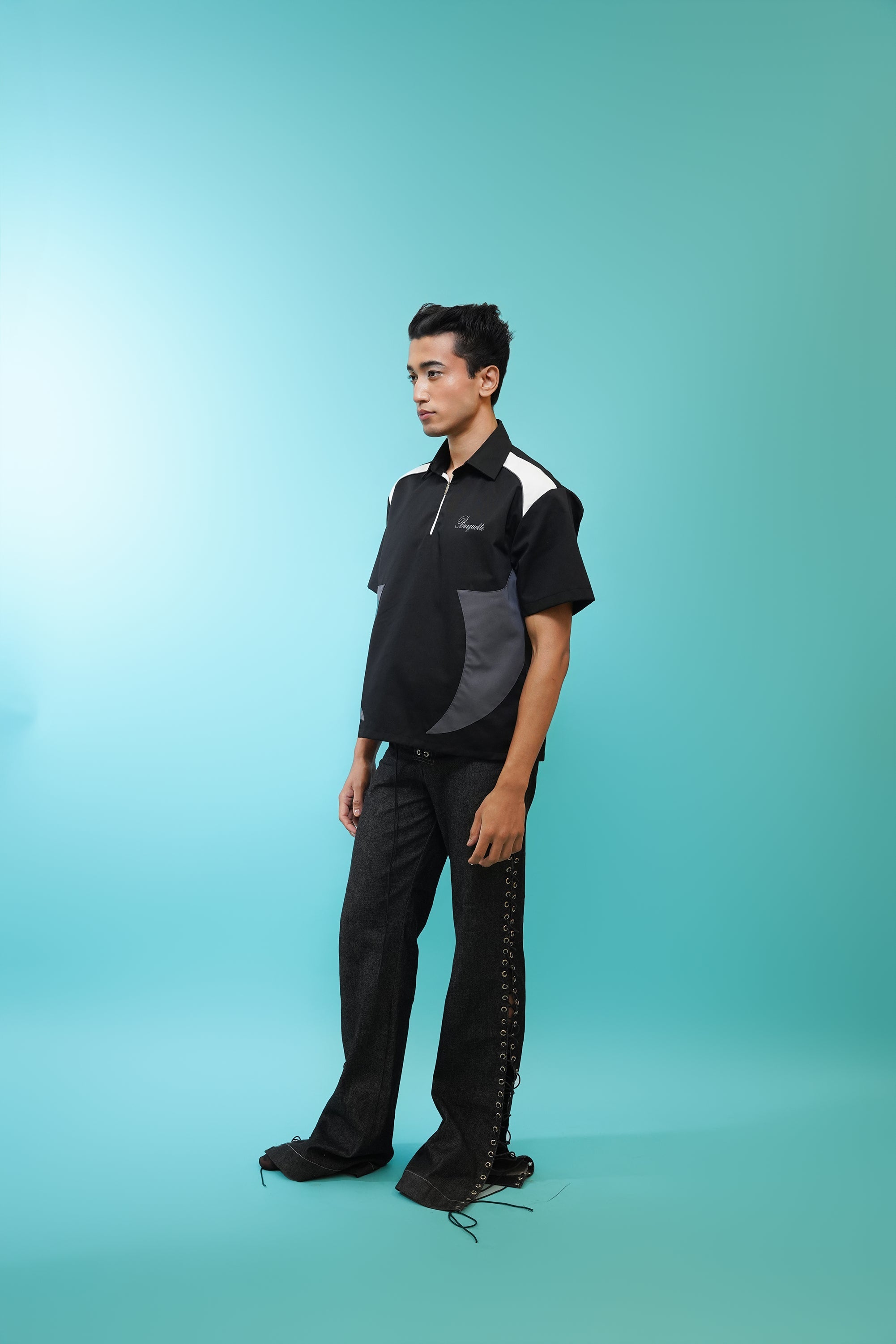 Resilient black ZIP tee
