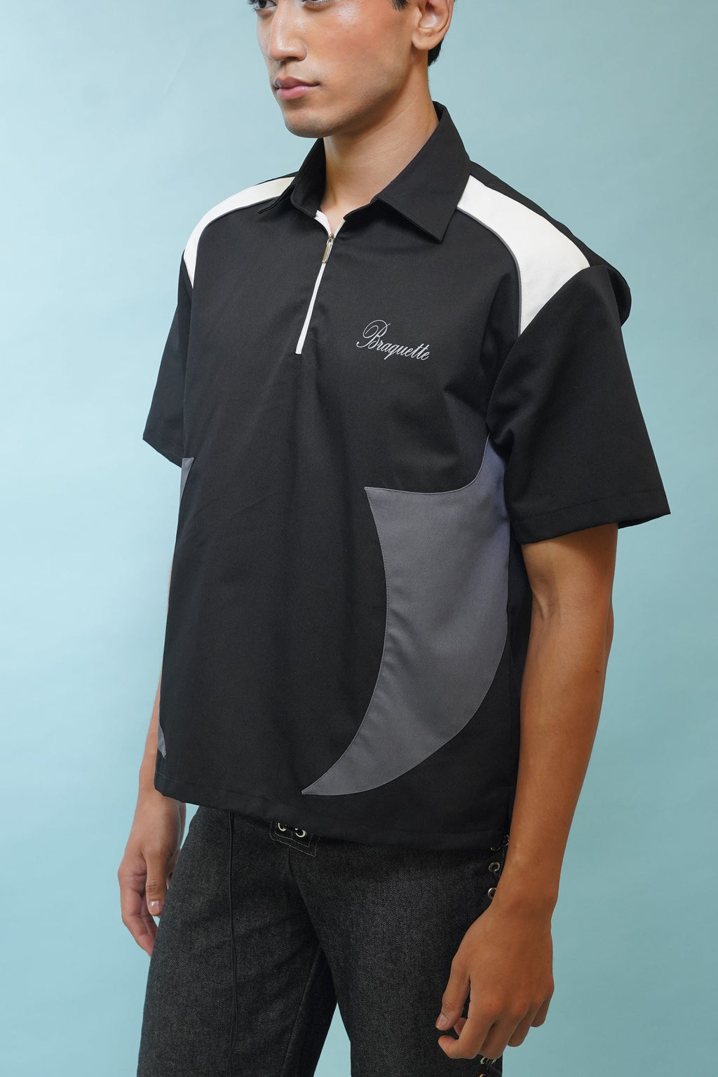 Resilient black ZIP tee