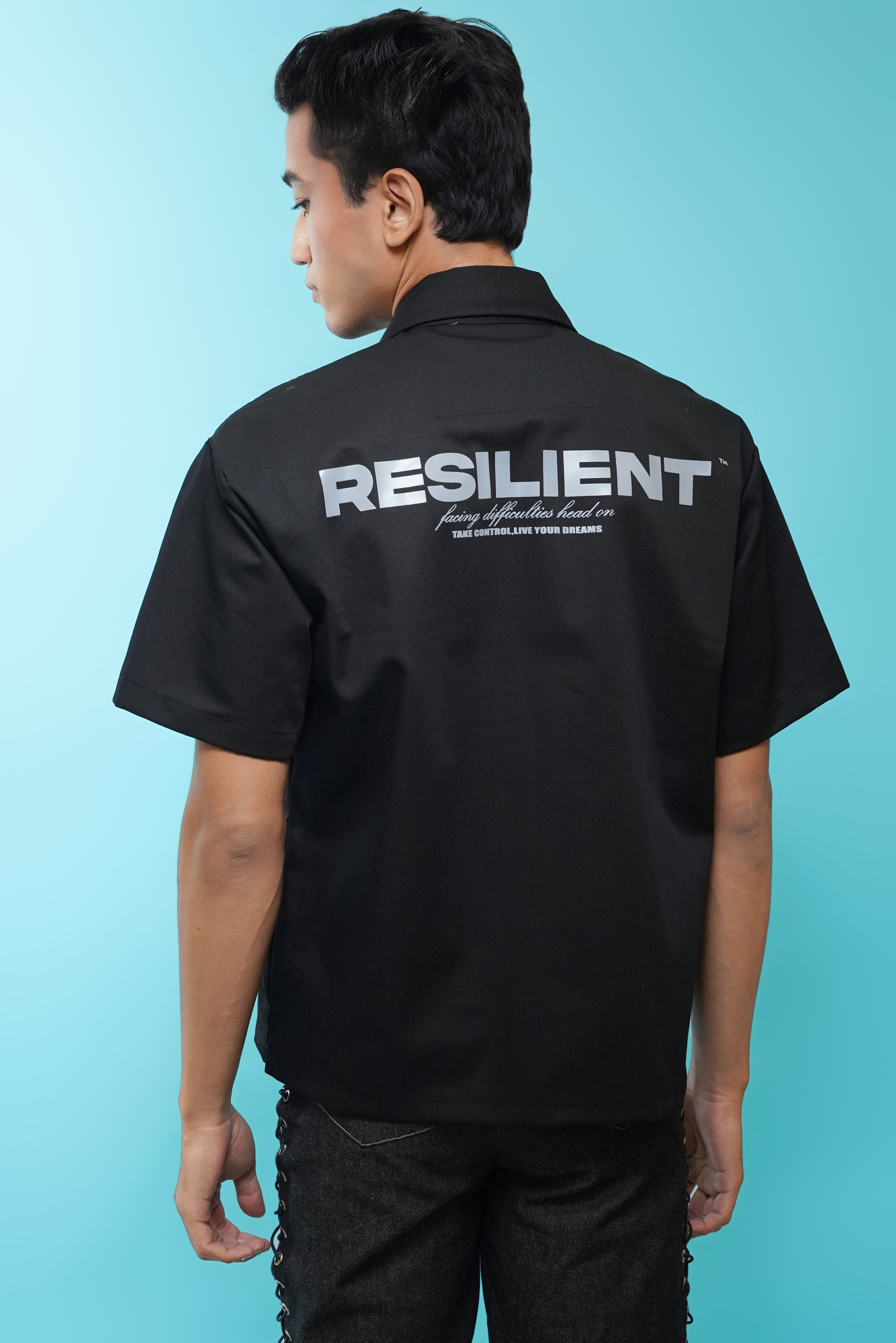 Resilient black ZIP tee