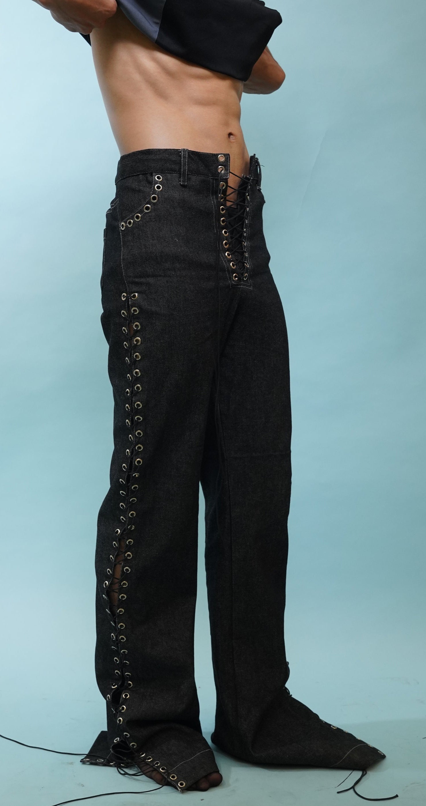 High tie-up pants