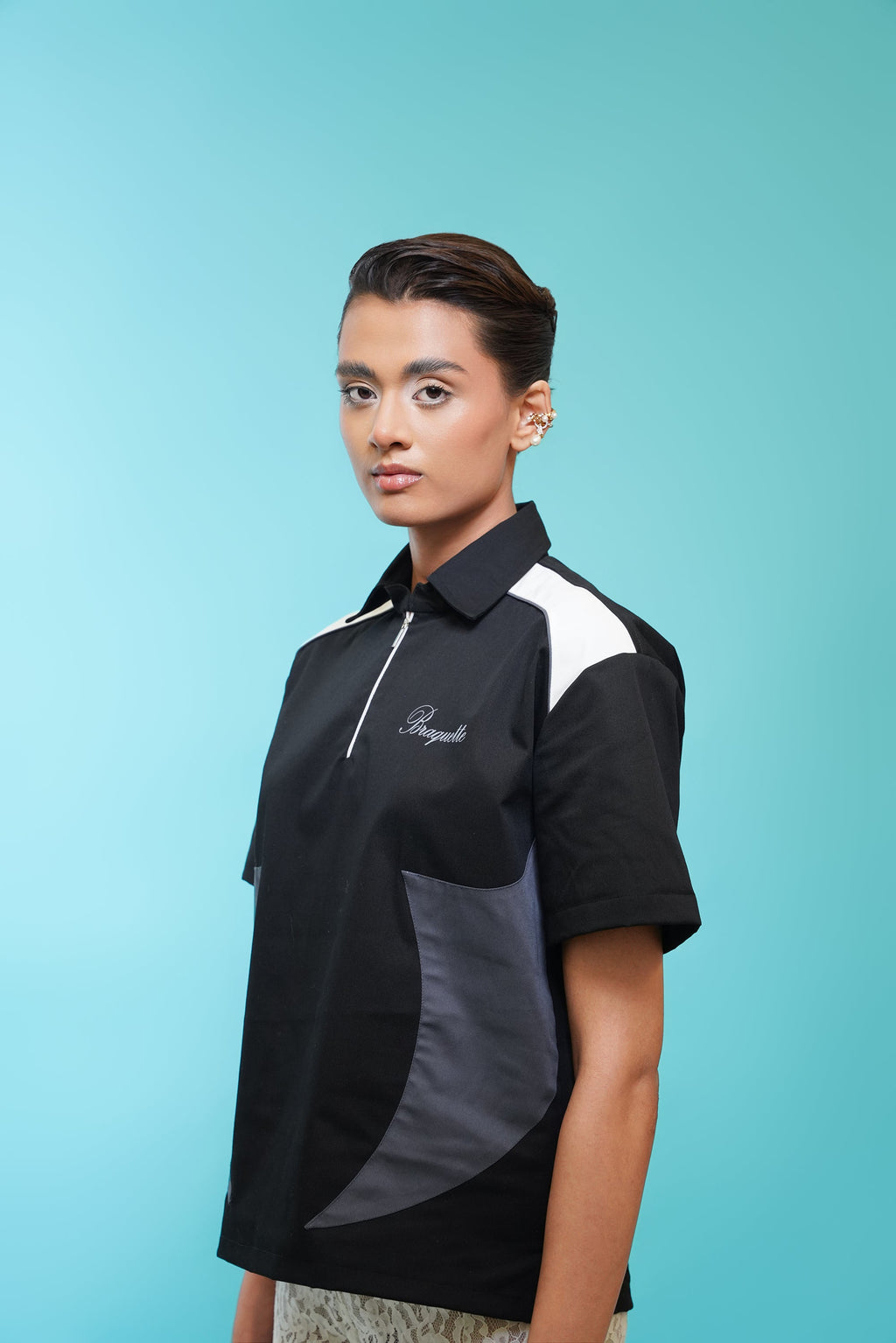 Resilient black ZIP tee
