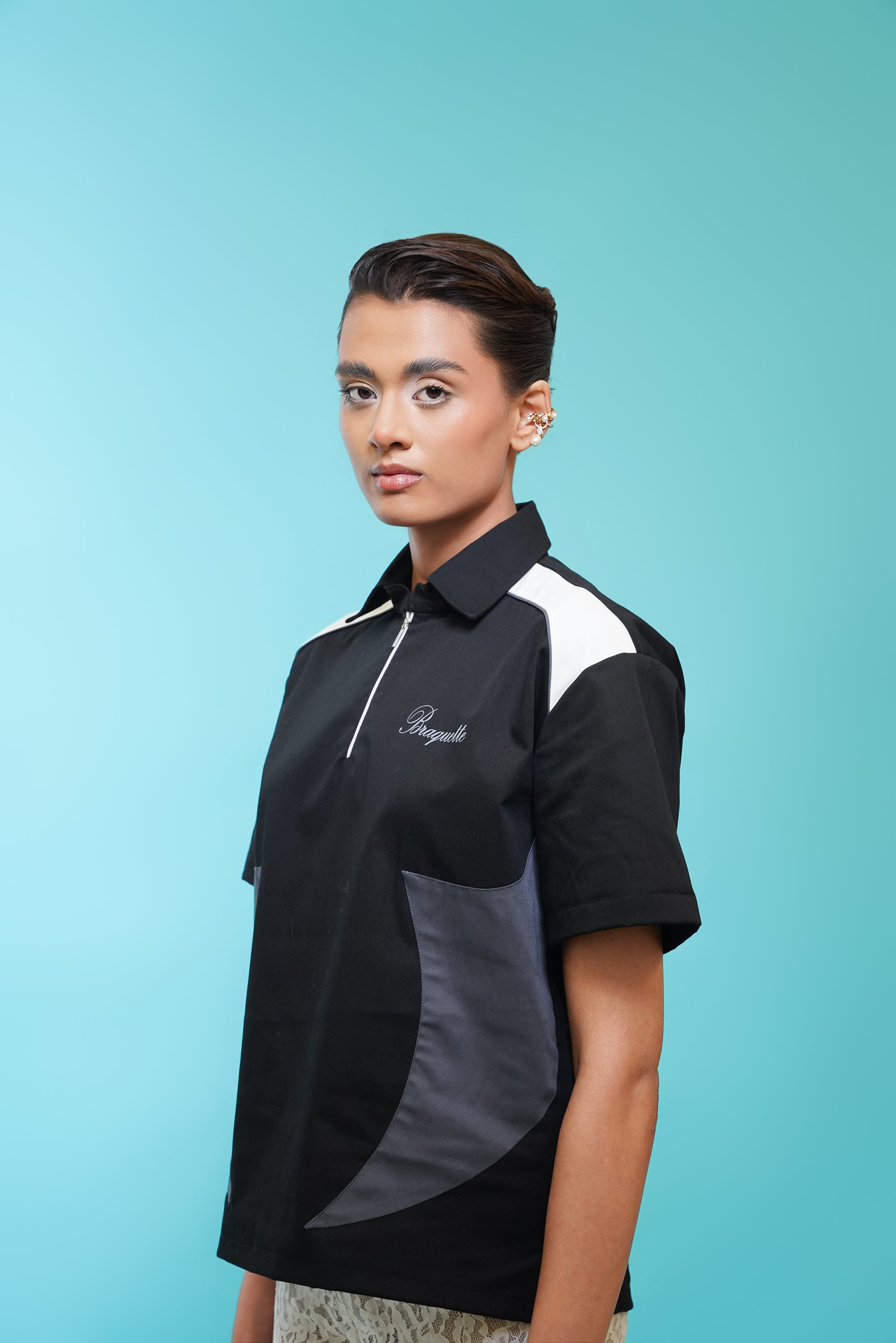 Resilient black ZIP tee
