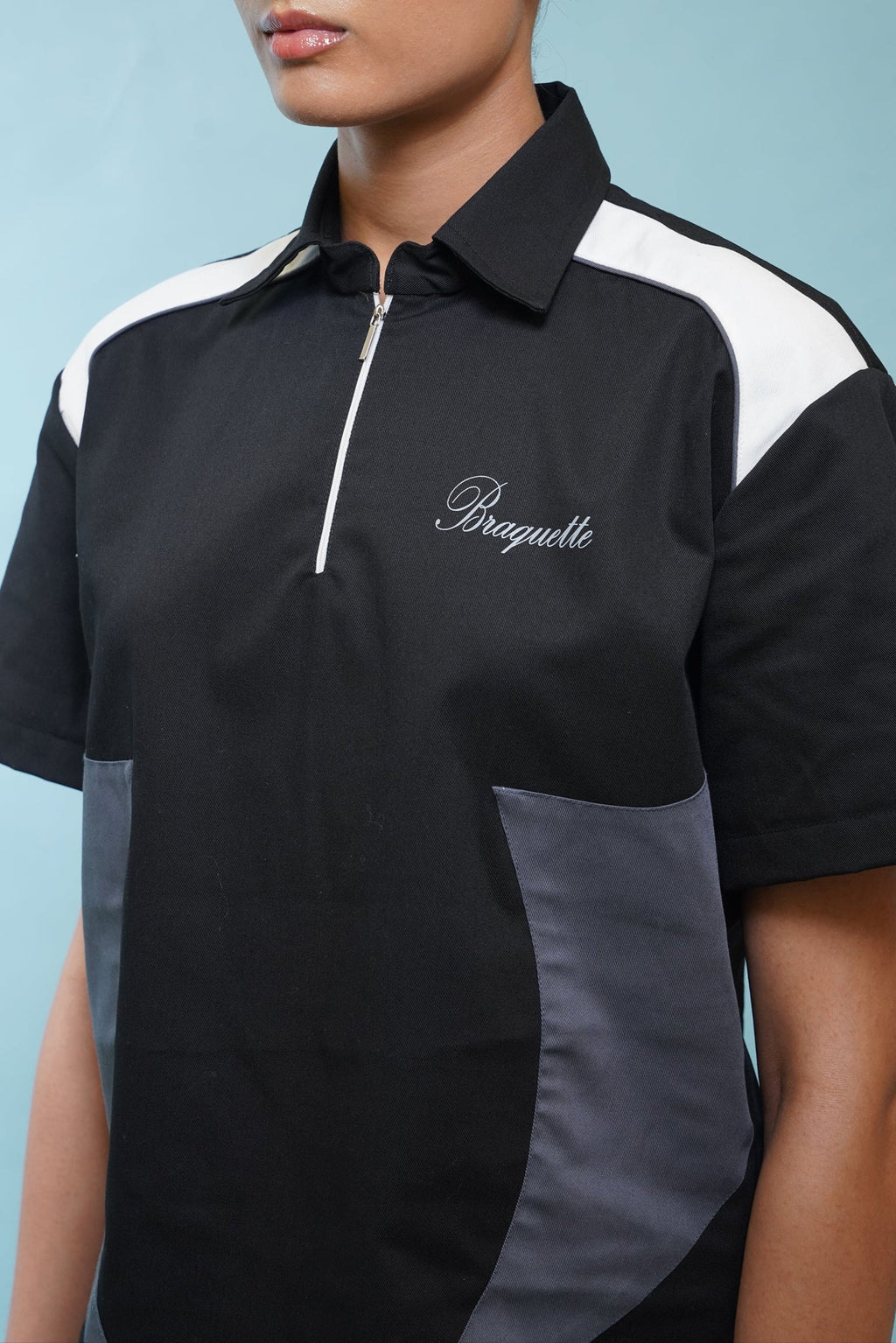 Resilient black ZIP tee