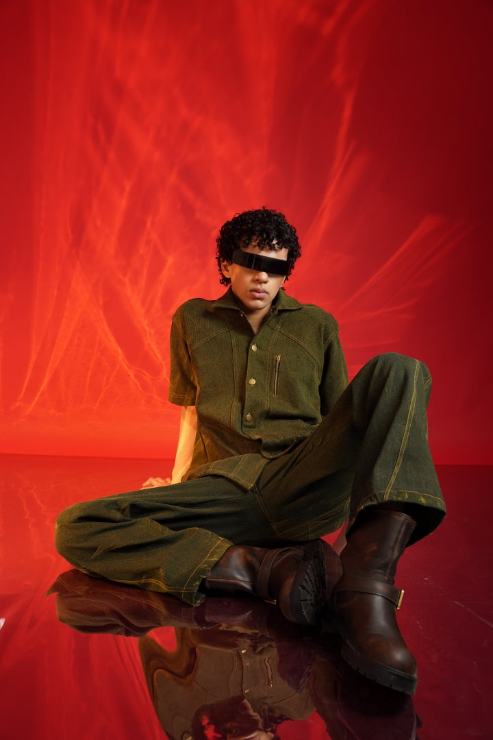 Denim washed pants