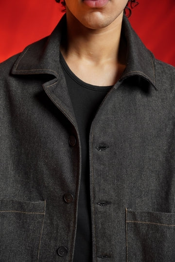 Boxy crop denim jacket