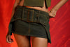 Flap detail denim micro skirt (made to order)