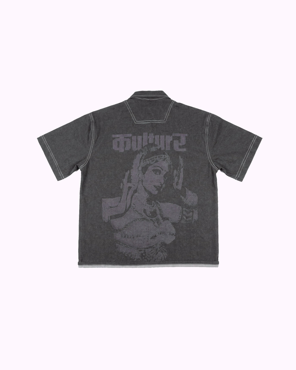 Cutline patch denim shirt
